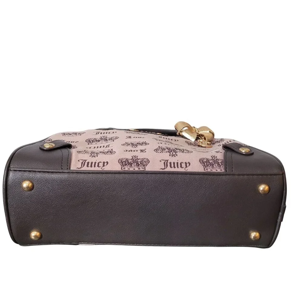 Juicy Couture Light Pink & Brown Trim Crossbody Satchel Bag - Picture 15 of 16